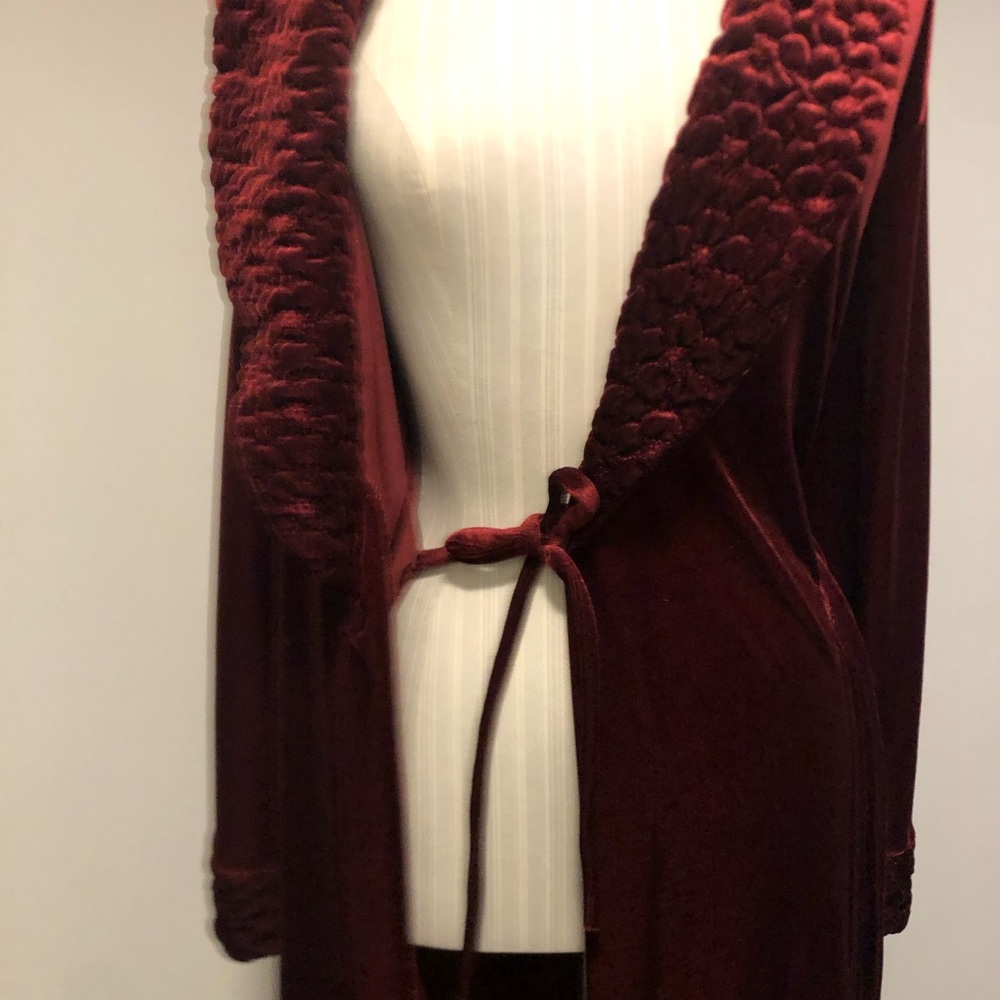 Elegant Velvet Maroon Robe - Picture 5 of 9